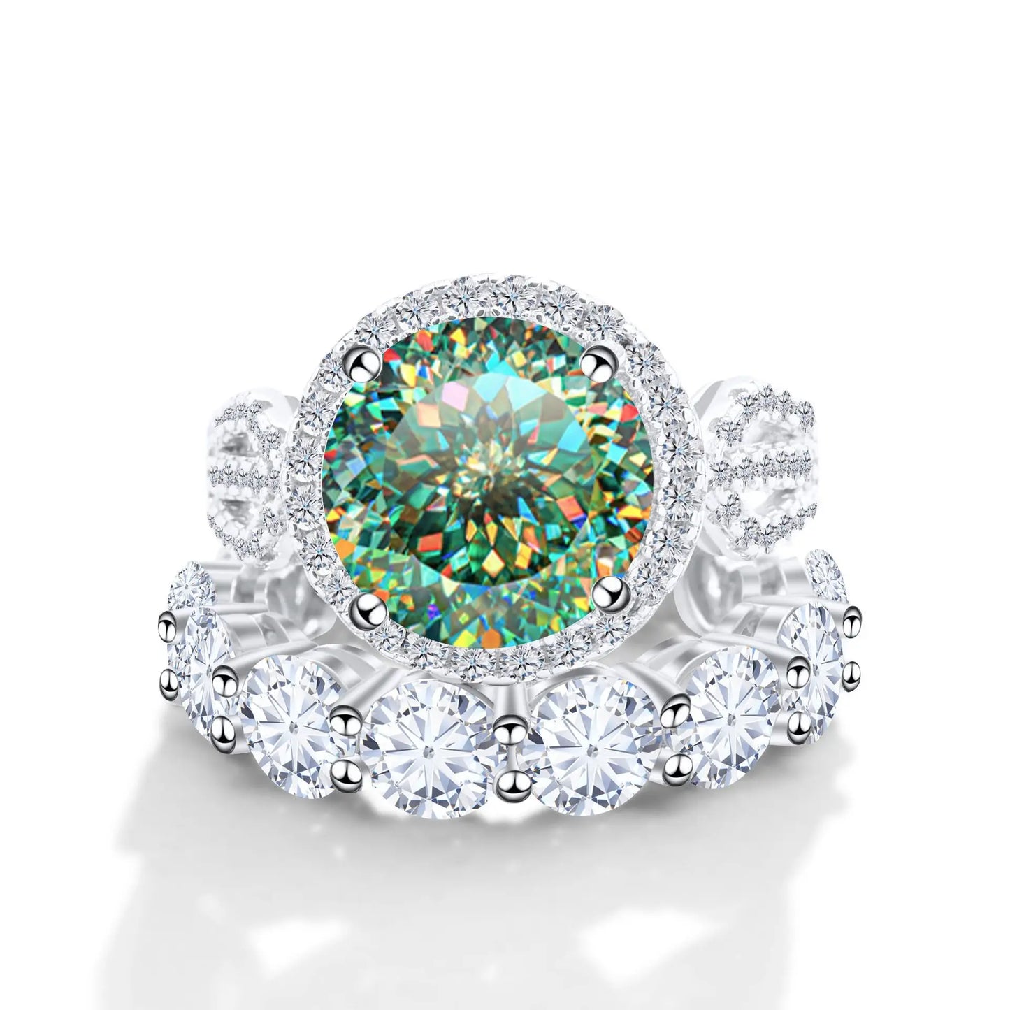 Wholesale Fine Luxury Jewelry Women Red Rings with 12 Carat GRA Certificate Big diamond Moissanite 925 Sterling Silver Ring Sets