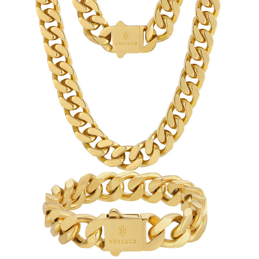 NEWLiFE REBEL 14mm Miami Cuban Necklace in 18K Real Gold Plated
