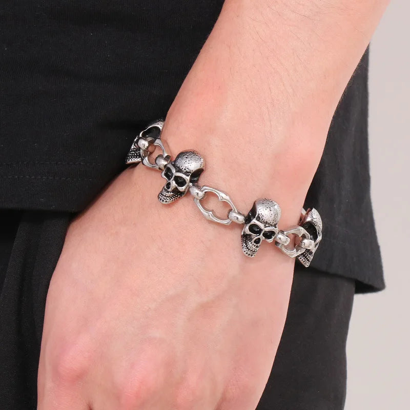 REBEL Brand Unique Stainless Steel Hand Bike Chain Bracelet Jewelry For Men