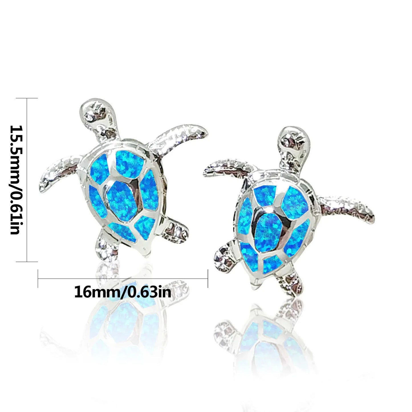 Elegant Ocean Turtle Opal Earrings  Dainty Studs with Inlaid Opal for Premium Style