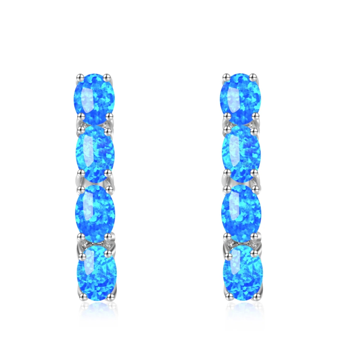 Luminous Pink Fire Opal Pendant Earrings-Trendy Silver Plated Brass Iridescent Gemstone Baguette Drops | Chic Feminine Gift