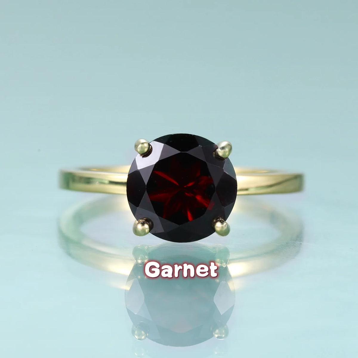 Gemfiori KH073 Abiding Direct Sale Women Jewelry 4 Claw 9MM Big Gemstone 925 Sterling Silver Gold Plated Solitaire Rings