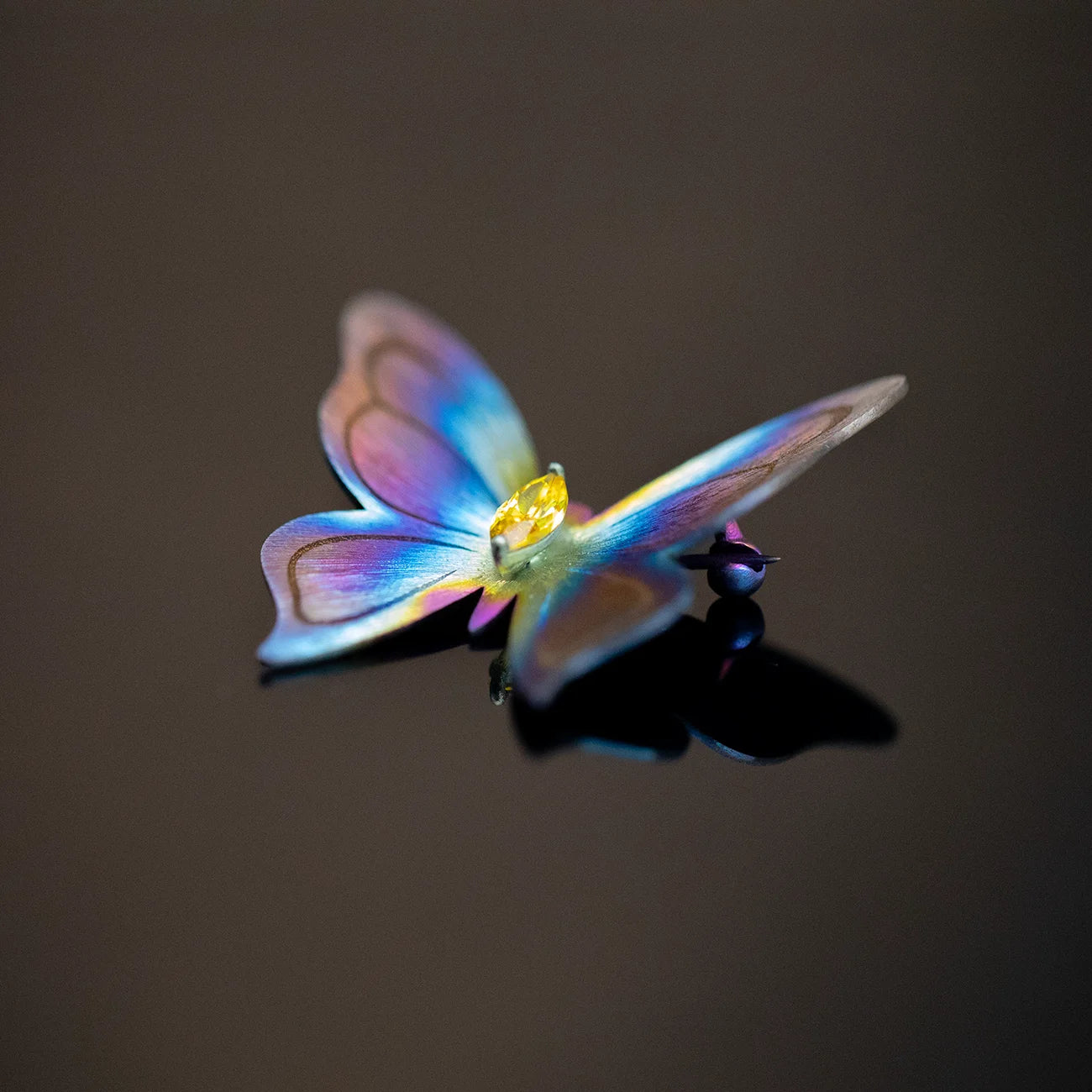 Elite Premium Pure Titanium Aurora Butterfly Brooch Medical G23 Nickel Free Iridescent Wings Custom Personalized Gift