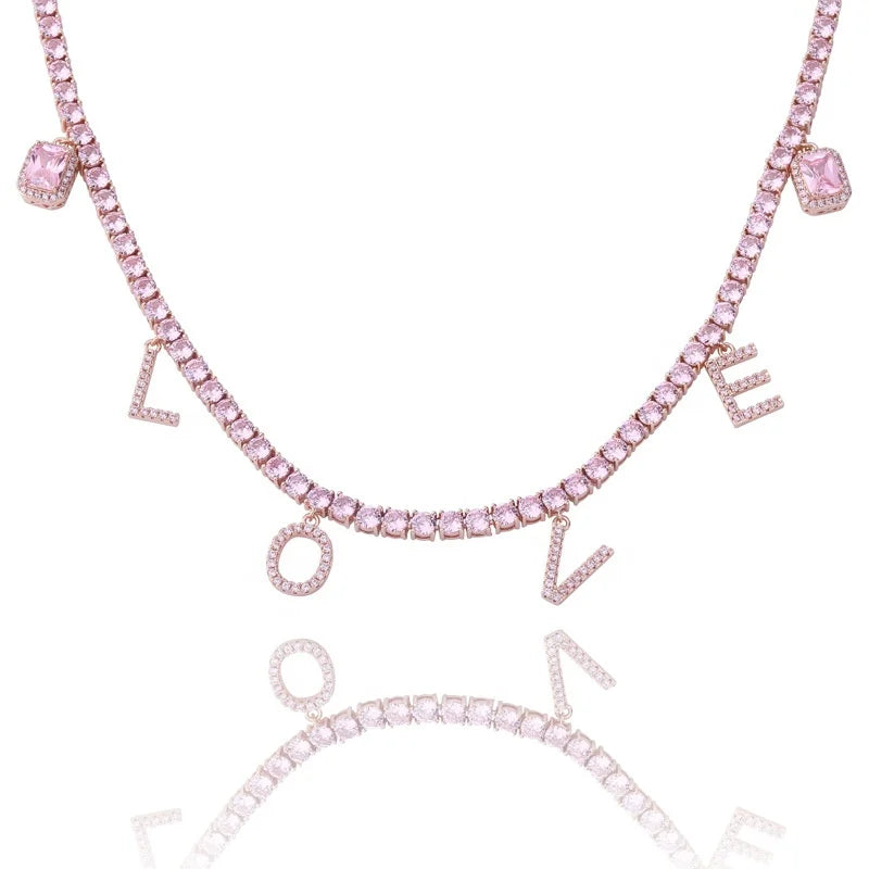 S&S 3mm 4mm 5mm Tennis Chain Jewellery Diamond Choker Iced Out CZ Hip Hop Chains Zircon Bling Jewelry Gold Silver Rose Tennis Chain