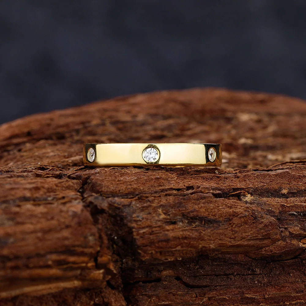 MuShan Jewelry Factory New Diamond Lined Ring S925 Pure Silver Ring Fashionable  Trendy  Light Luxury Niche Accessory