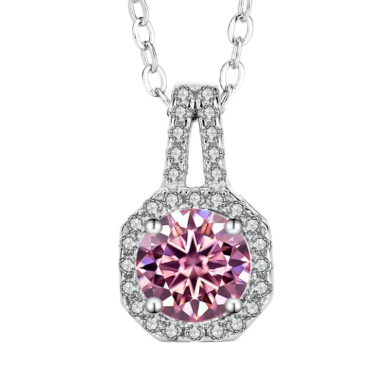 1 Ct Moissanite Square Pendant Necklace 925 Sterling Silver Necklace Luxury Fine Princess Clavicle Necklace Customizable Square