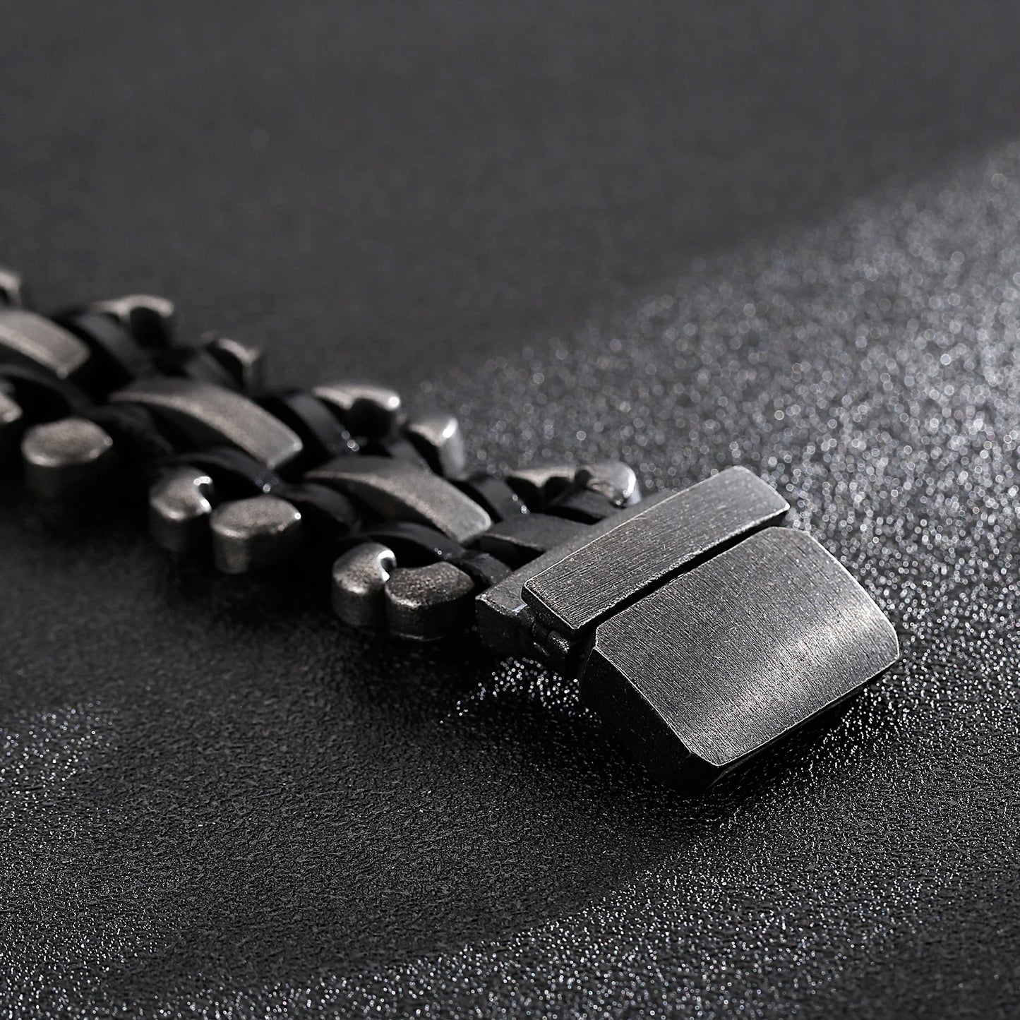 KALEN Personality Retro Leather Rope Stainless Steel Men's Motorcycle Bracelet