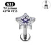 G23 Titanium Triangle Heart Fox Tragus Cartilage Helix Daith Piercing Stud Earrings for Women 16G CZ Ear Stud Pierc Body Jewelry