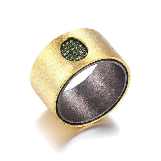 Fashion 925 Sterling Silver Ring Jewelry with 18K Gold Plated Ring