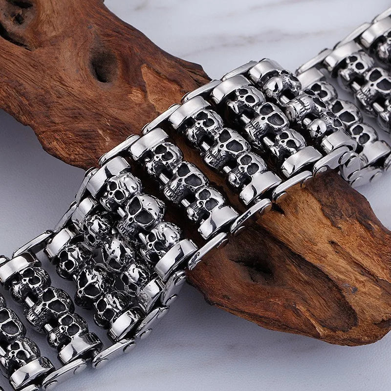 Wholesale New KALEN Men's Titanium Steel Skull Punk Charm Bracelet Trendy Fashion Accessories Personality Jewelry for