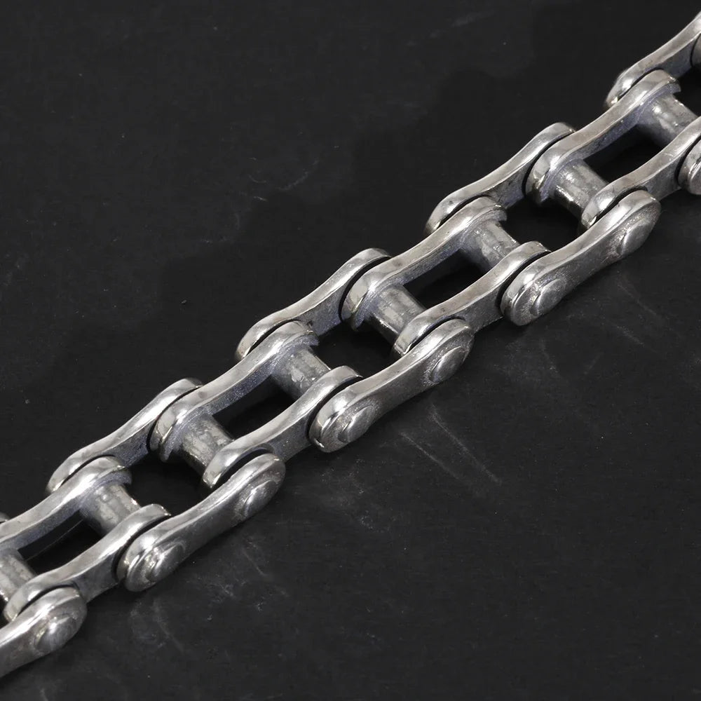 13mm New Arrival Vintage Bicycle Chain Bracelet 925 Sterling Silver for Men Viking Fine Jewelry