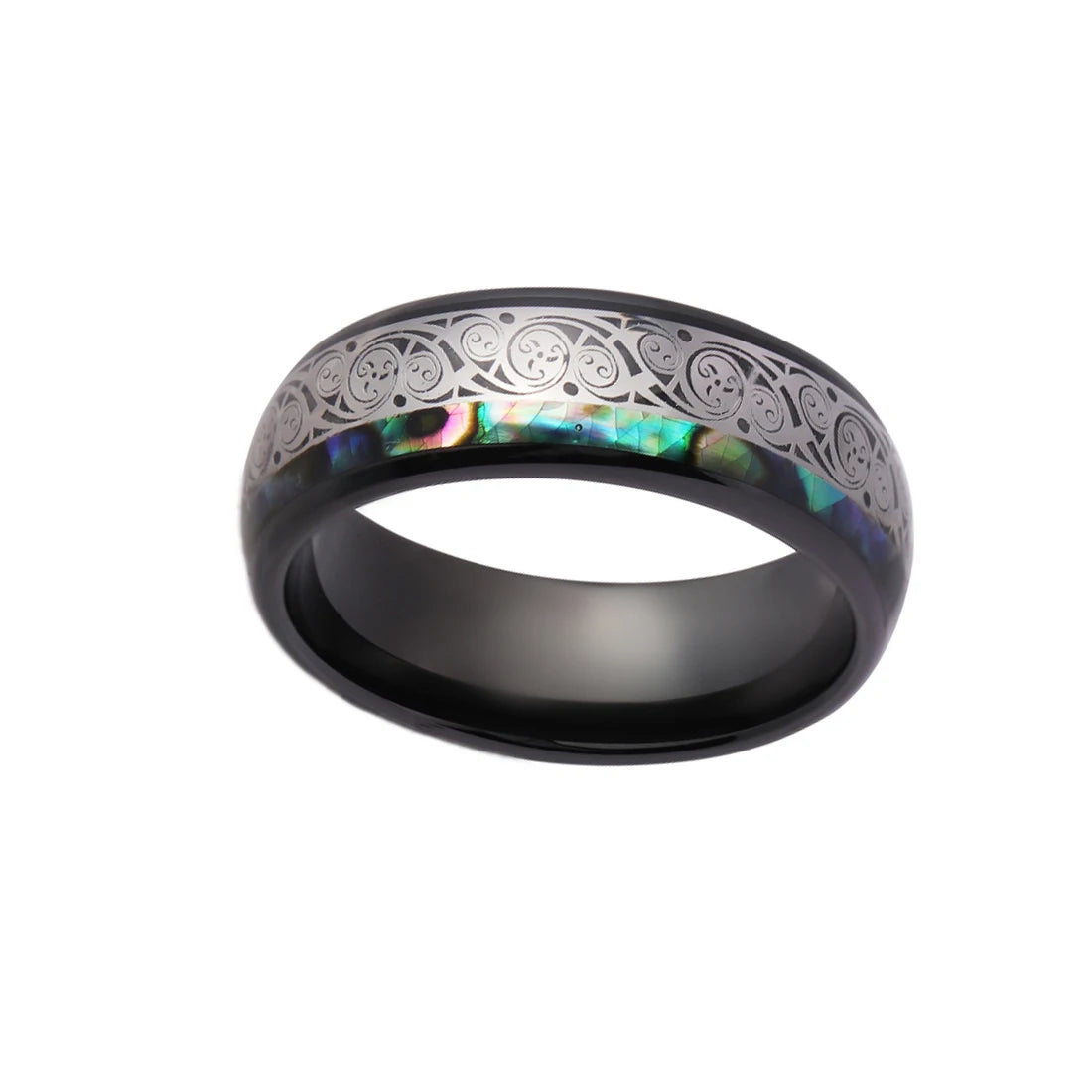 Fashion Classic Men's 8mm Tungsten Engagement Ring Black Plated Band Wholesale Jewelry