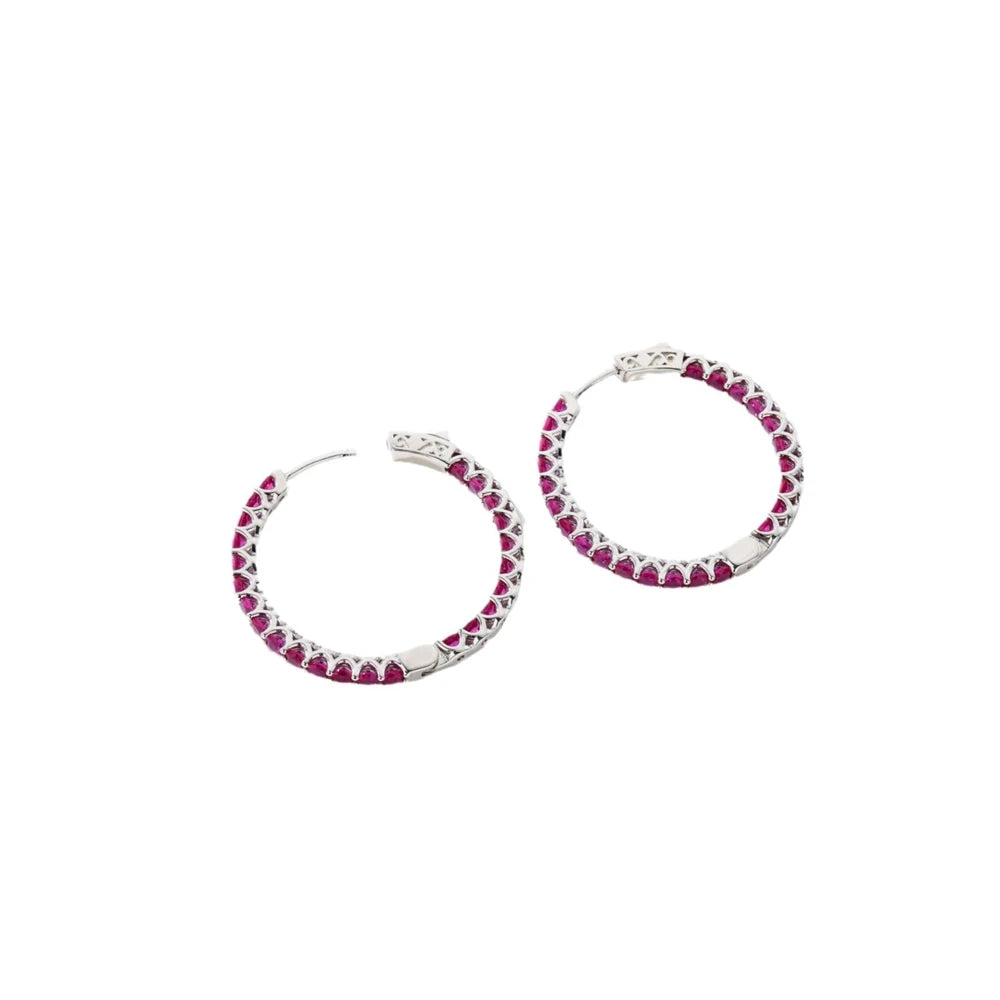 MUSHAN Jewelry Factory Pure Silver Earrings With Large Circles Set With High Carbon Diamonds Are Popular and Simple Accessory