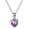 REDheart RINNTIN SAPN02 Romantic Jewelry Birthstone Crystal Necklace 925 Silver Necklace for Women Pendants Charm Collier Collana Stone