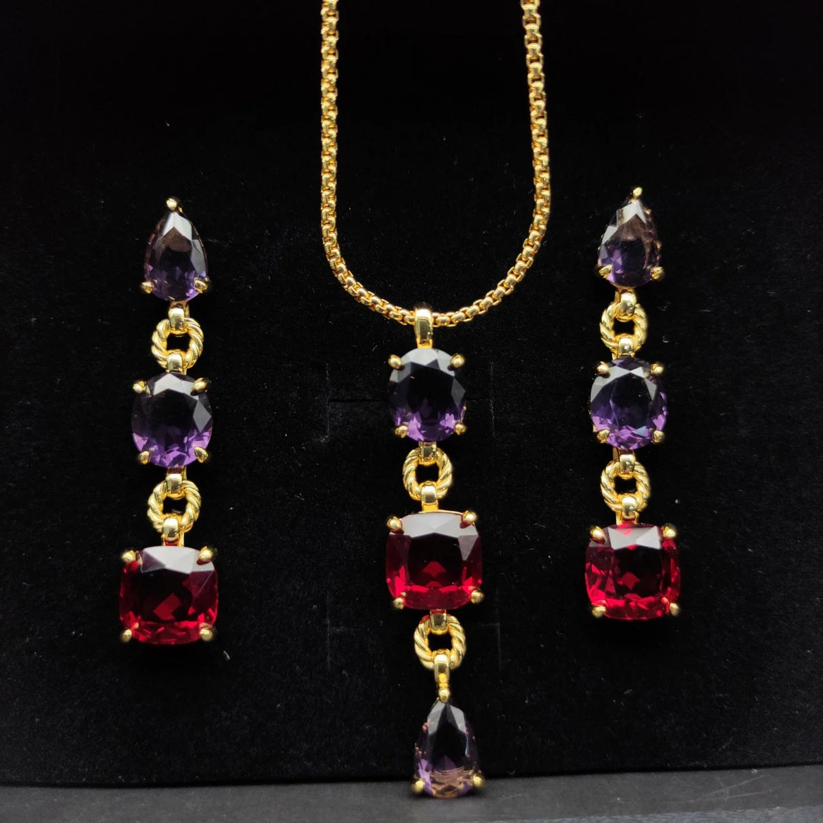 FASHIONISTA DY High-Quality Silver-Plated Colored Diamond Earrings. Gold-Plated Colored Gemstone Earrings. Jewelry.