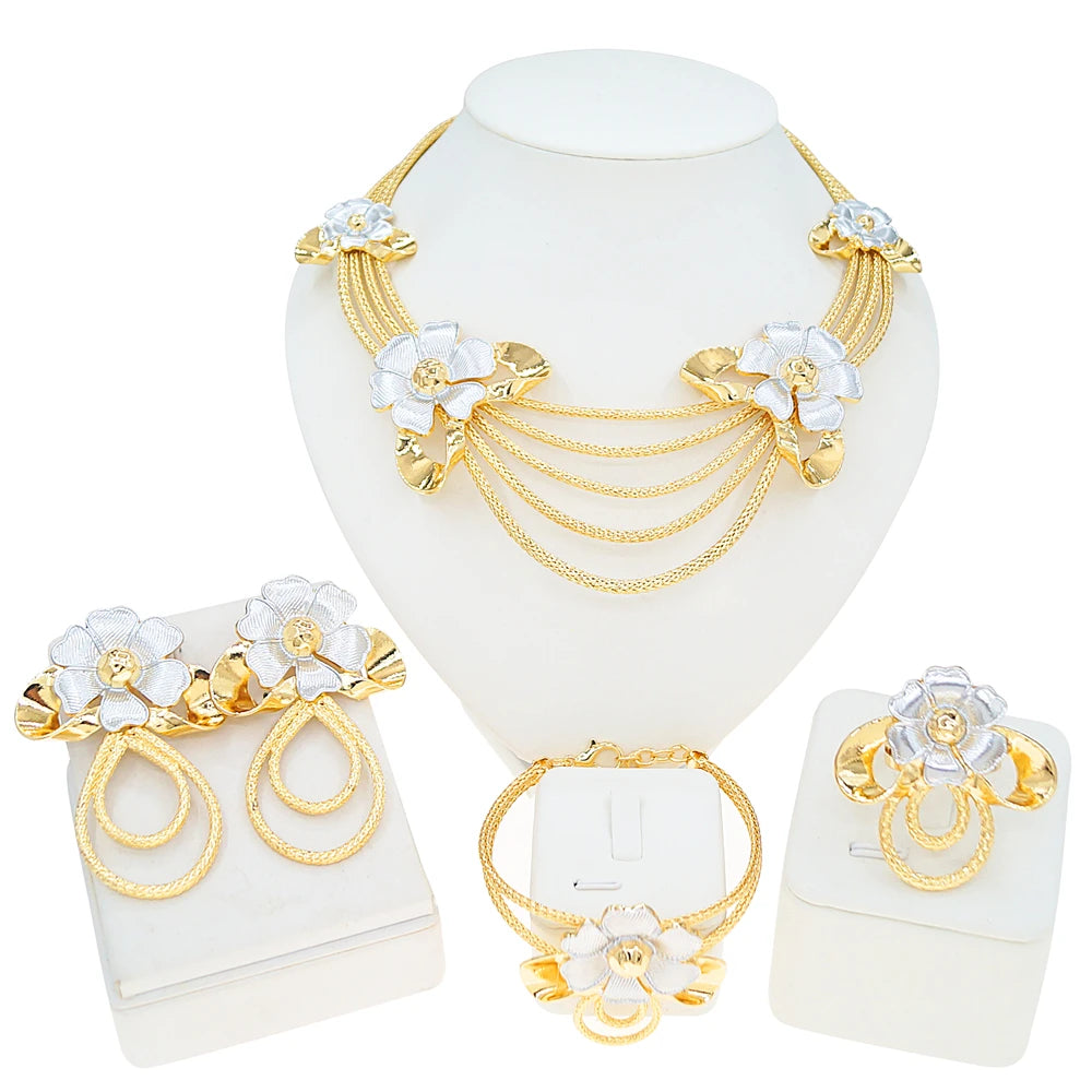 Zhuerrui Italiano Gold Designs Women Jewellery Set Party Fine Costume Jewelry Set Luxury Big Necklace Jewellery Sets X0010030