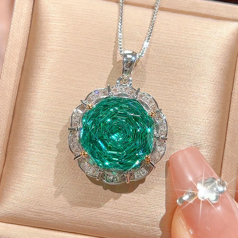 Gemfiori 2025 New Jewelry Gold Plated Rose Green Fashion Luxury Set Bridal Wedding Dress Adult Ceremony Banquet Fashion Accessories