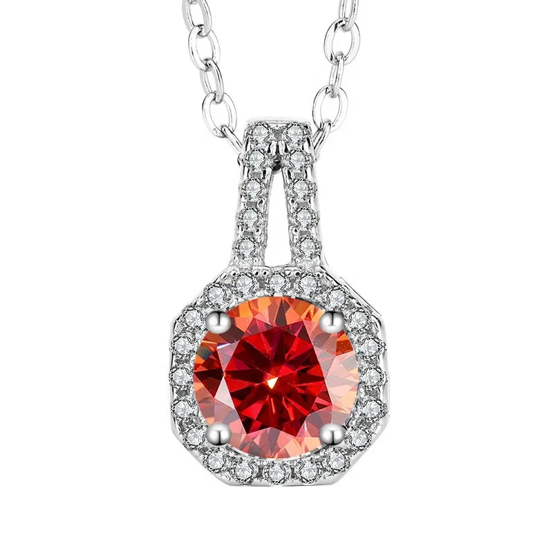 1 Ct Moissanite Square Pendant Necklace 925 Sterling Silver Necklace Luxury Fine Princess Clavicle Necklace Customizable Square