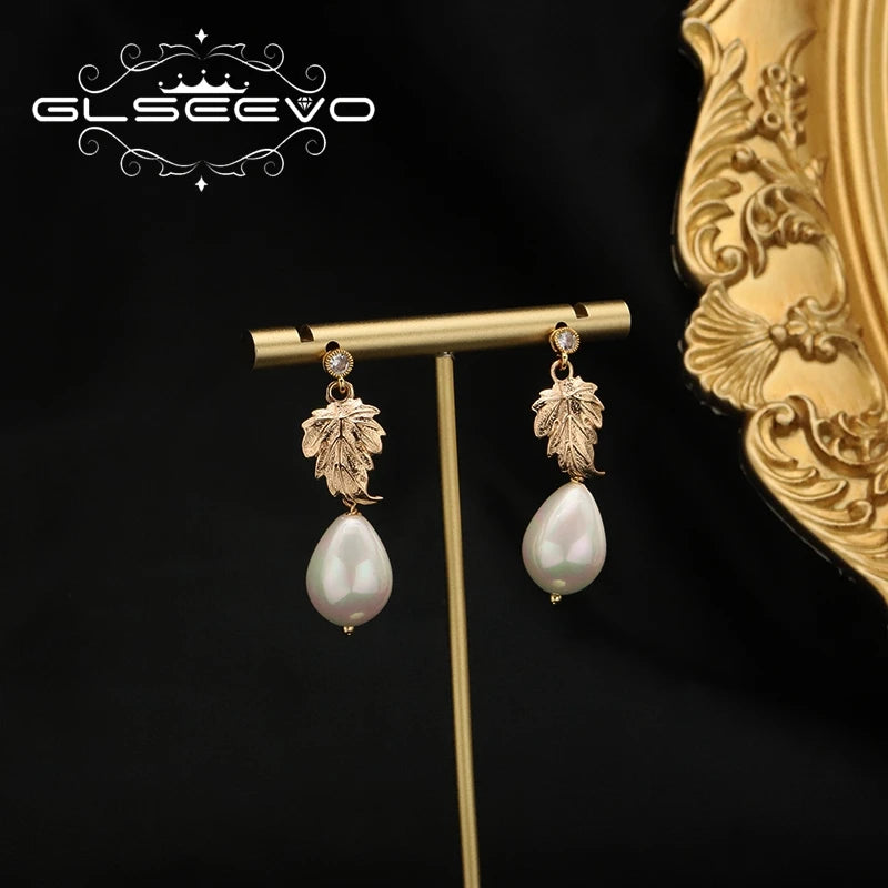 Leaves Natural Shell Earrings Original Design Korean Fashion Luxury Elegant Wedding Jewelry 2026 New in