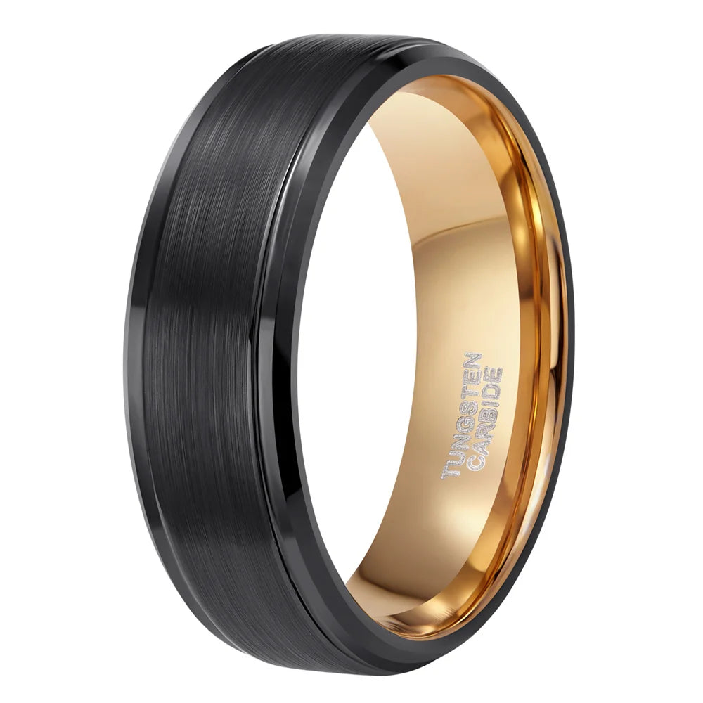 REBEL Two-Tone Brushed Tungsten Carbide Ring
