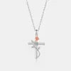 REDheart Fine Jewelry Cross Necklace Women Irish Celtic Claddagh Rose Silver 925 Gold Plated Hollow Cross Necklace for Women