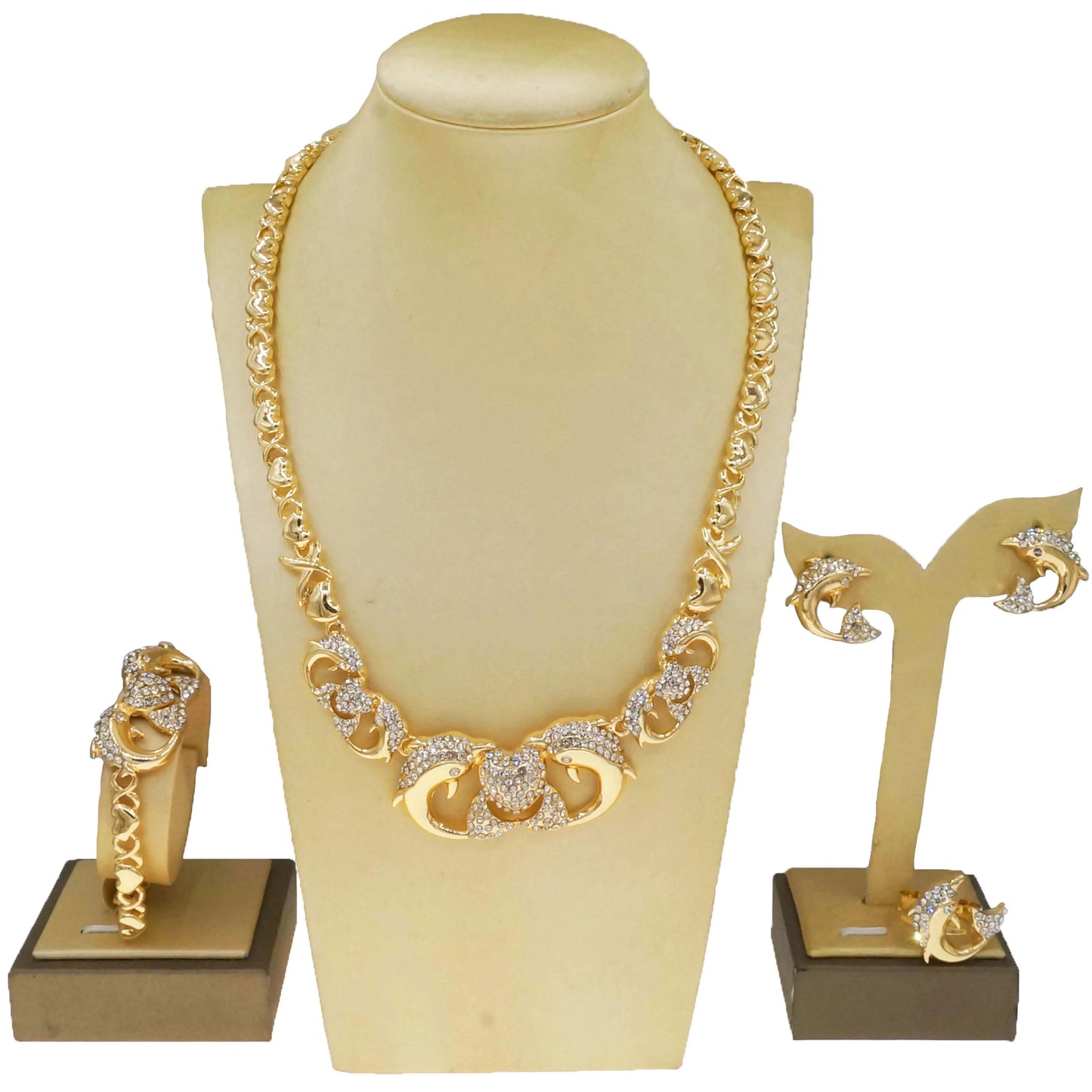 Zhuerrui African Exquisite Gold Luxury Jewelry Sets Silver Beads Necklace Jewelry Set Factory Women's Christmas Gifts X0196
