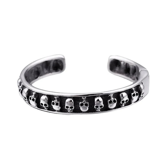 KALEN Stainless Steel Punk Skeleton Open Cuff Bangles Men