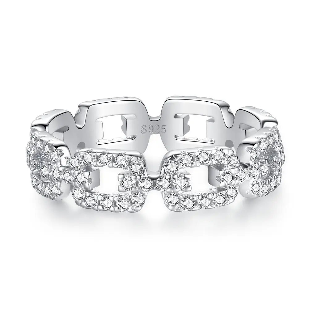 Anti-tarnish Women 925 Sterling Silver 5A 8A Zirconia Wedding Band Engagement Wedding Rings Fine Jewelry Customized Wholesale