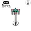G23 Titanium Triangle Heart Fox Tragus Cartilage Helix Daith Piercing Stud Earrings for Women 16G CZ Ear Stud Pierc Body Jewelry