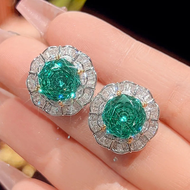 Gemfiori 2025 New Jewelry Gold Plated Rose Green Fashion Luxury Set Bridal Wedding Dress Adult Ceremony Banquet Fashion Accessories