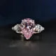 MUSHAN Jewelry Factory S925 Silver European and American Water Drop 10*14 High Carbon Diamond 6 Carat Simple and Individual Ring