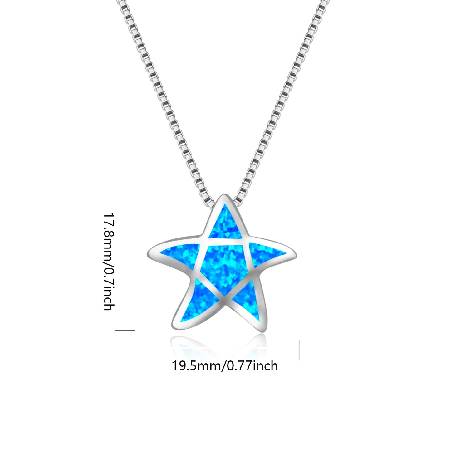 TikTok INS Wind Hawaii Beach Explosion Brass Opal Five-Pointed Star Necklace Cute Style Children's Wholesale Inlaid Charms