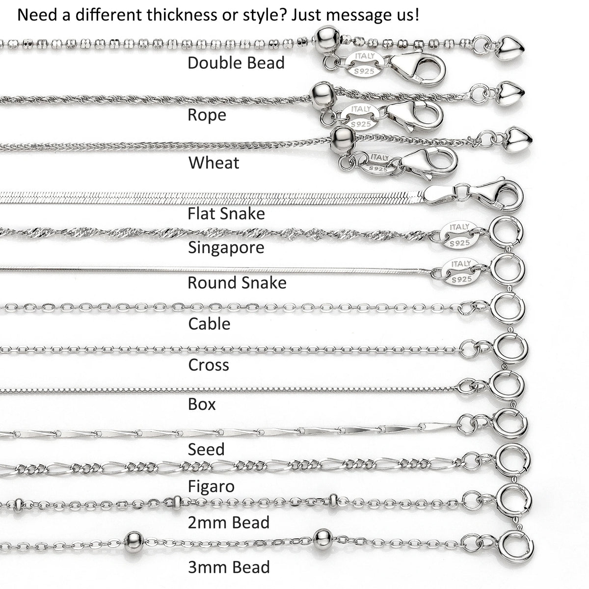 REDheart Custom 925 Sterling Silver Thin Chain Italy Link Adjustable Box Cross Singapore Gold Plated Necklace Fine Jewelry