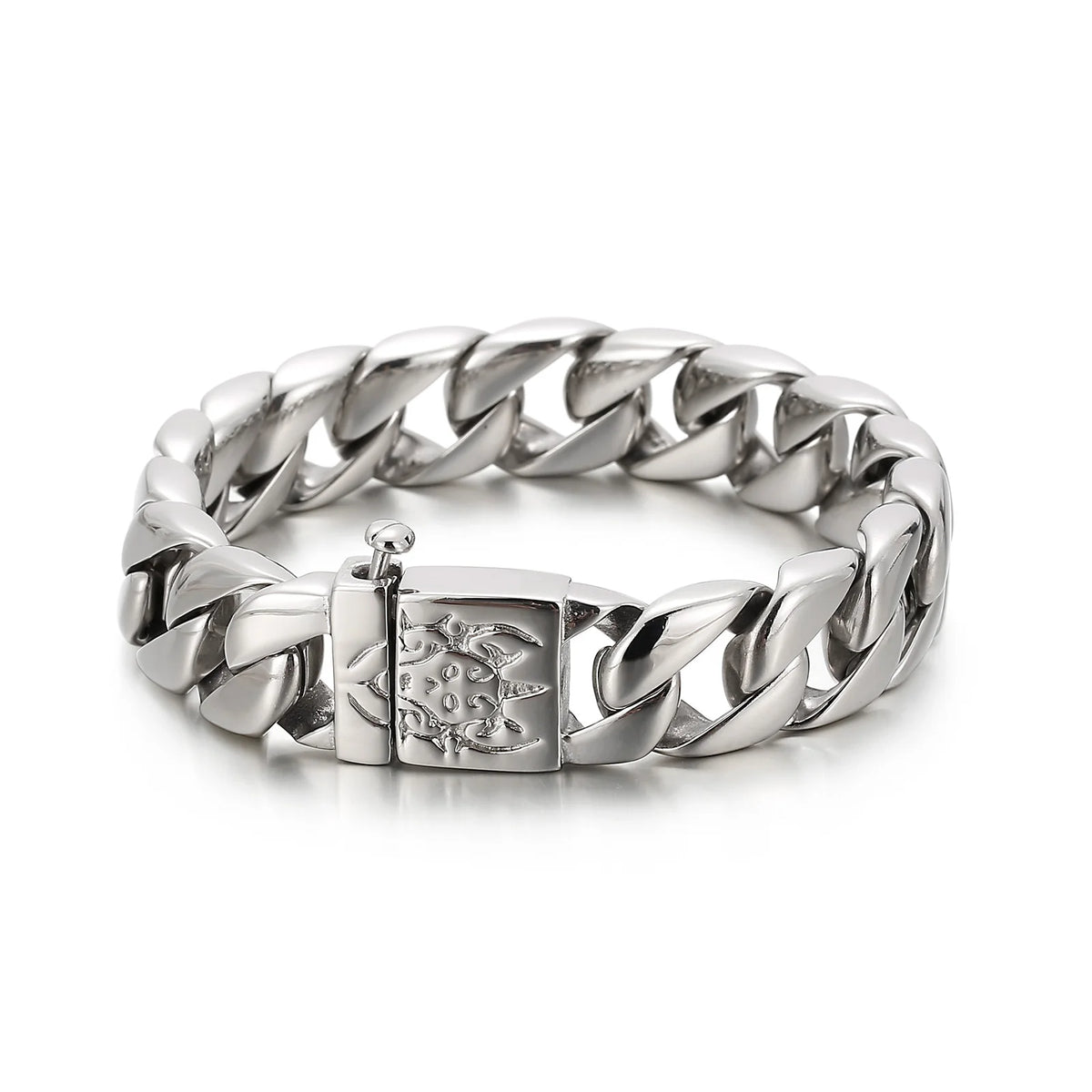 VIKING Shiny Hip Hop Chain Bracelet – 316L Stainless Steel Men's Silver Bangle