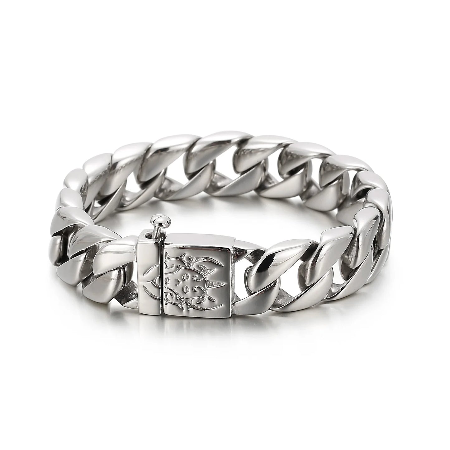 KALEN Personality Trendy 22cm Stainless Steel Shiny Men's Bracelet