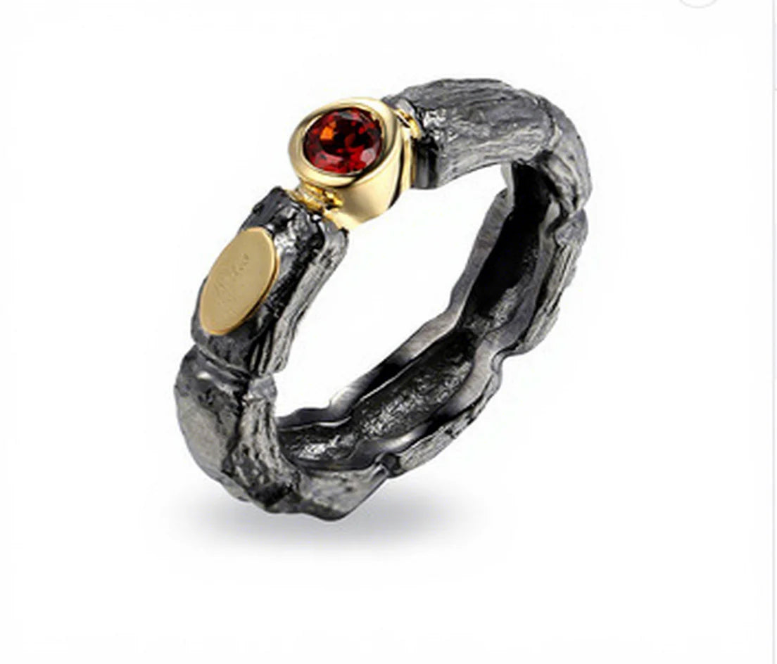 Thailand Design  Fashion Handmade Jewelry Garnet Ring in Silver Jewelry