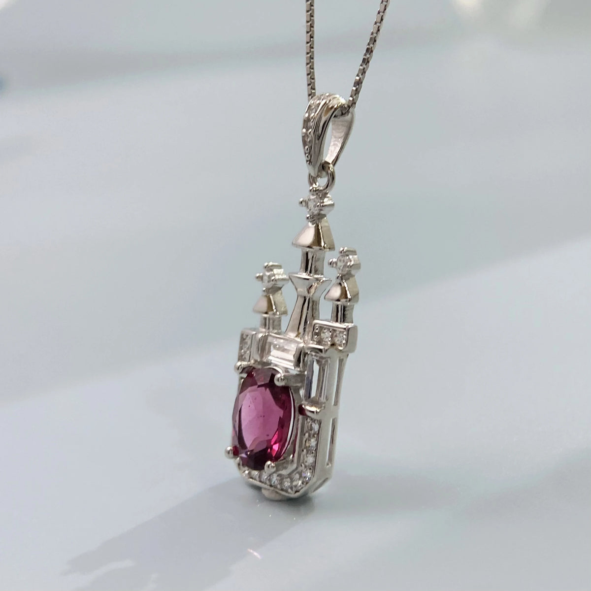 Gioiellieri Natural Pyrope Garnet Pendant with S925 Sterling Silver for Women Elegant Red Gemstone Necklace Jewelry January Birthstone Gift