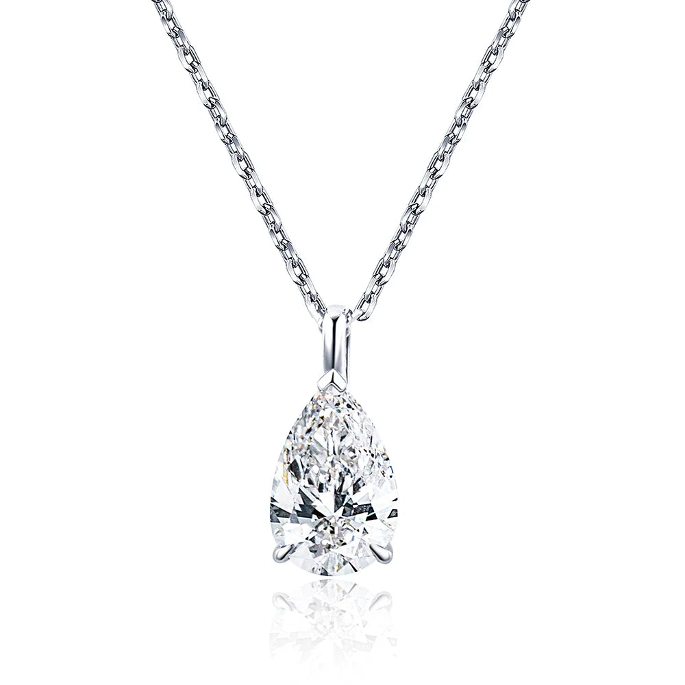 Gemfiori MSN-952 9k with 1ct Pear Cut Diamond Pendant Necklace for Woman Custom Jewelry Valentine's Gift for Girlfriend Good Price