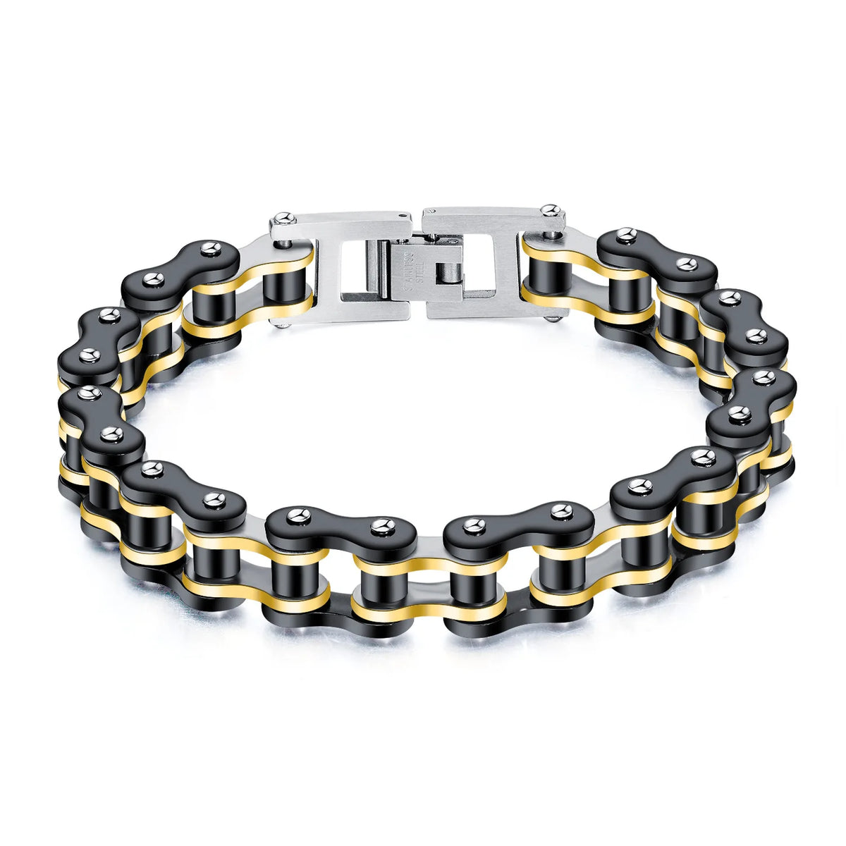 REBEL Retro Blue Red Yellow Bracelet 316 Stainless Steel Hip Hop for Men Handmade Jewellery Mens Biker Bracelets ALN25122648