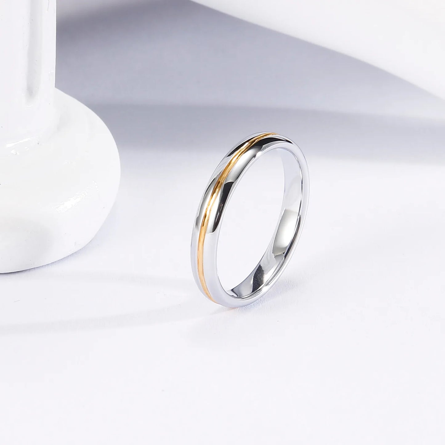 Geometric Tungsten Steel Gold-plated Ring, Diamond Shaped Non Fading Ring, Men's and Women's Personalized Fashion