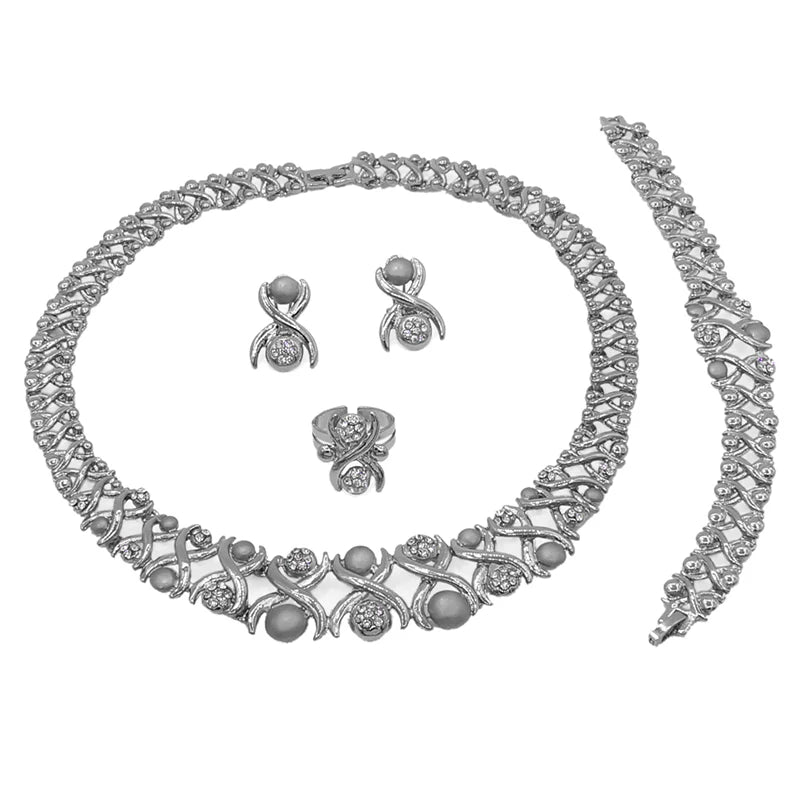 Zhuerrui Wedding Jewelry Custom Italian Jewelry Four-Piece Set Dubai 18K Gold Plated New Luxury Gemstone Ladies MatchHA20090714