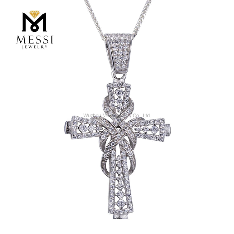 BiG-BOSS Messi Jewelry 925 Silver Jewelry Cz Stone Hip Hop Gun Pendant Necklace for Men