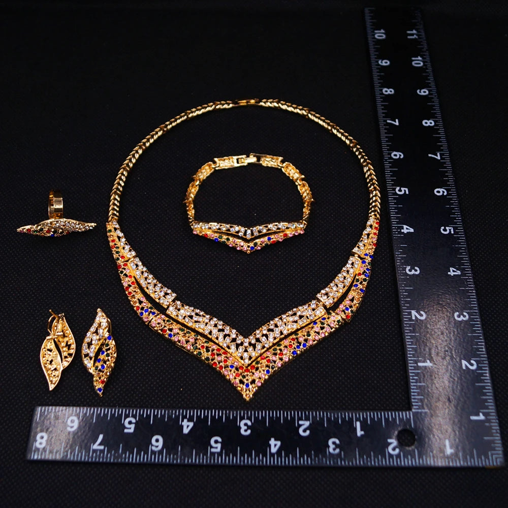 Zhuerrui Nigerian 18k Gold Plated Jewelry Set Brazil Gold Designer Wedding Jewellery Set Fashion Necklaces Jewelry SetsHB01614