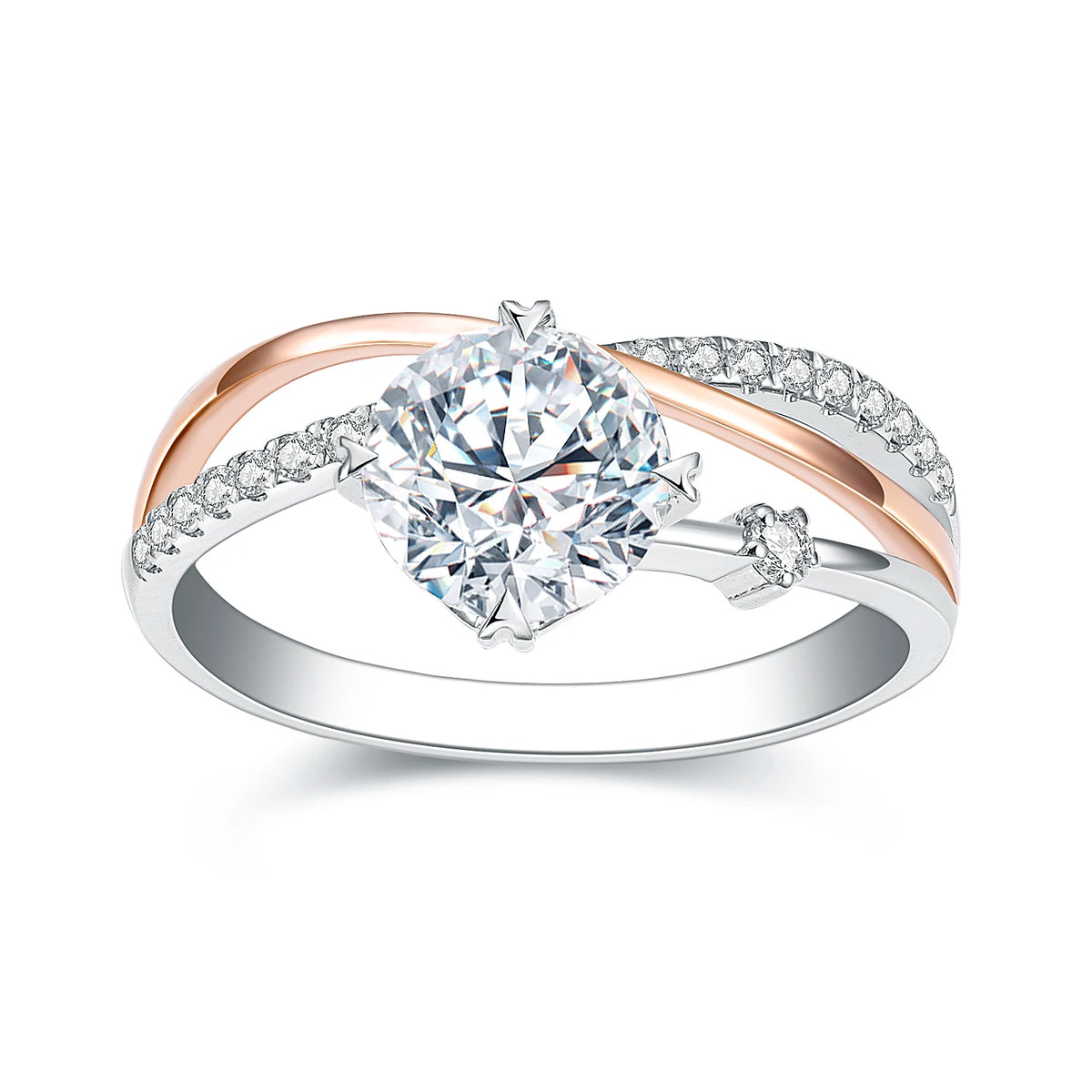 Gemfiori MSR-1513 18K White Gold 1.5ct D VS1 Round Cut Lab Diamond IGI Certification Luxury Engagement Ring Lab Grown Diamond Ring