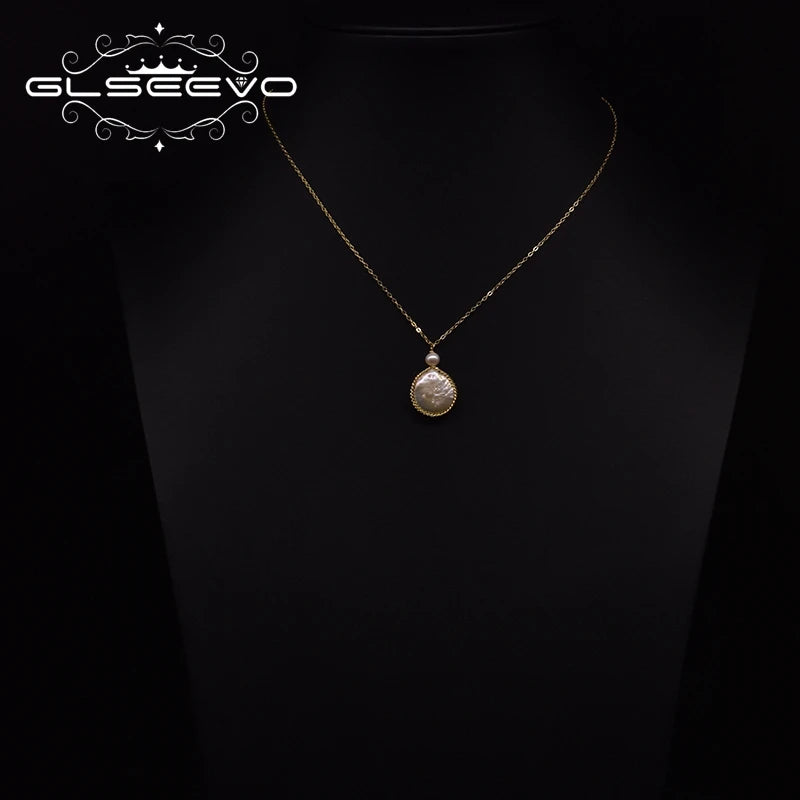 925 Sterling Silver Choker Necklace Natural Freshwater Pearl Flower  Pendant Necklace for Women Fashion Jewelry