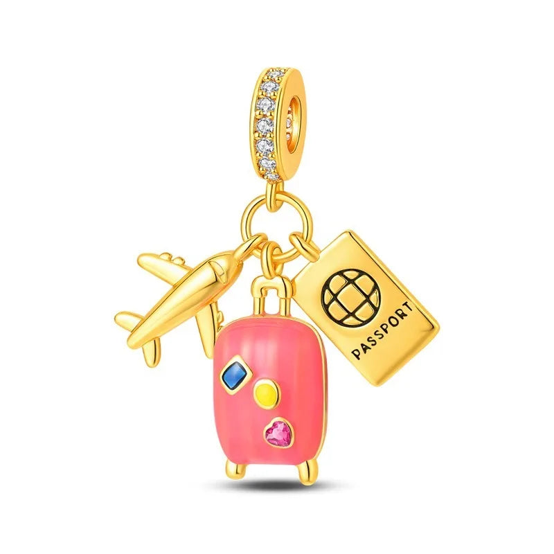S&S Gold Charm Pendants | Nature & Travel Collection