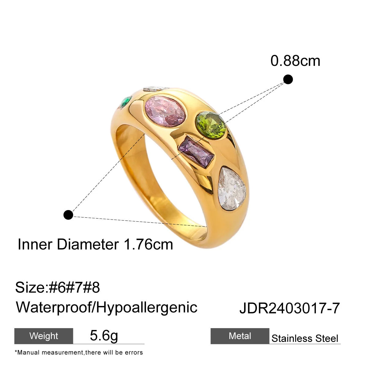 S&S Zircon Geometric Statement Ring | 18K Gold Plated | S&S