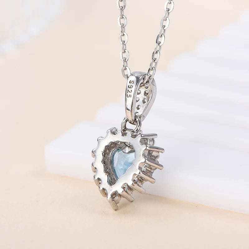 Gioiellieri Natural Stone Topaz Rhodium Plated 925 Silver Luxury Women's CMA Certified Claw Setting Pendant