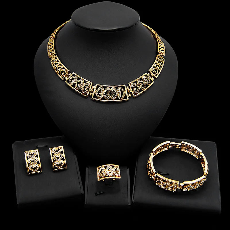 Zhuerrui Italy Brazil Gold Jewelry Set Fashion Vintage 24K High Quality Jewelry Sets Designer Wedding Party Jewelry HD20073214