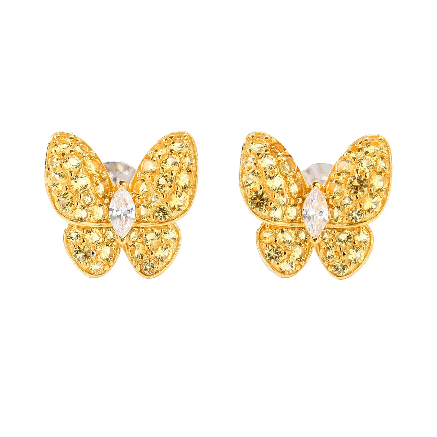 MUSHAN Jewelry Factory S925 Sterling Silver Butterfly High End High Carbon Diamond Jewelry Stud Earrings for Women Are Niche